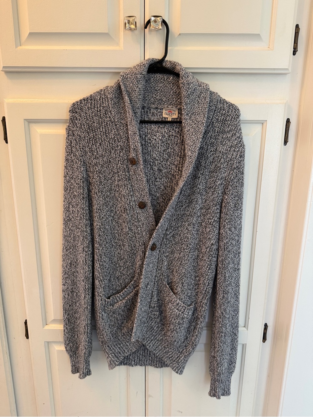 Faherty Men's Shawl Collar Button-Front Sweater Cardigan - Gray